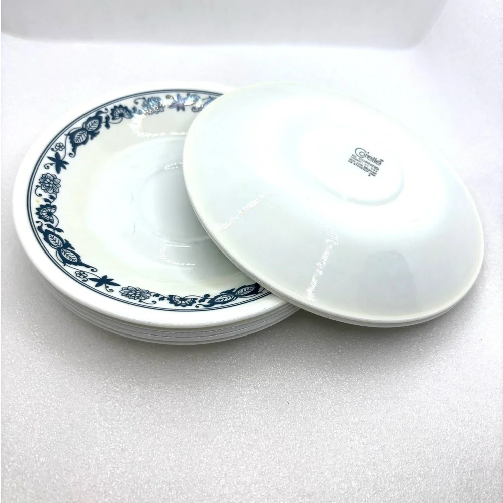 Set Of 7 Corelle By Corning  6" Saucers  Plate “Old Town Blue” White W/ Blue - Picture 3 of 5